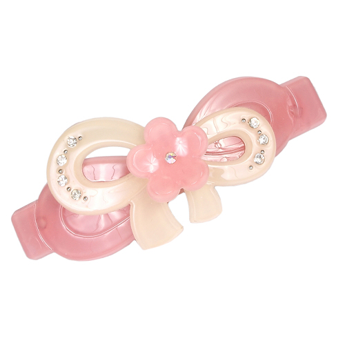 Haarclip, Haarspange, Acryl, Strass, rosa, creme, 8545 - zum Schließen ins Bild klicken